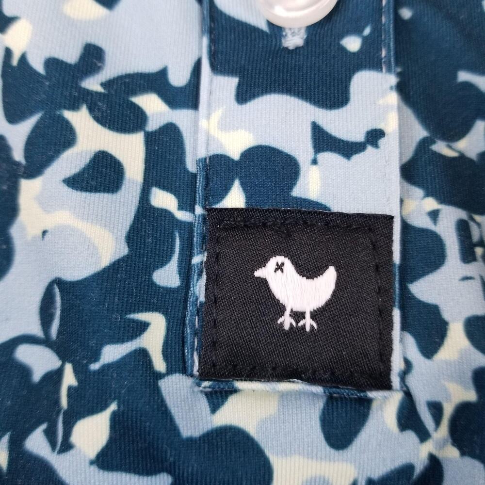 Bad Birdie Golf Polo Shirt Womens Medium Blue Camo Sleeveless Golf Activewear - Picture 4 of 9